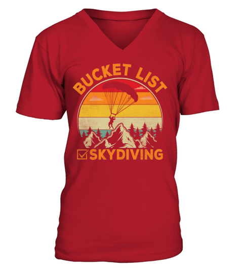 Bucket list skydiving V-Neck T-shirt