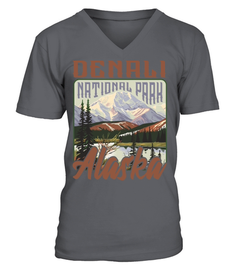 Denali National Park Alaska V-Neck T-shirt