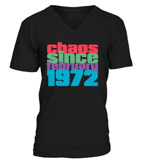 February 1972 Vintage 50th Birthday V-Neck T-shirt