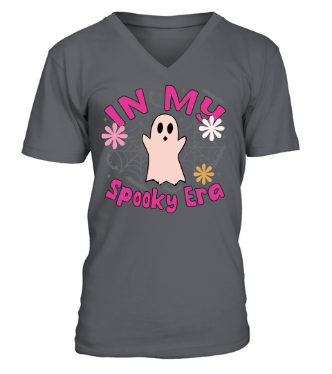 In My Spooky Era Pink Halloween Spider V-Neck T-shirt