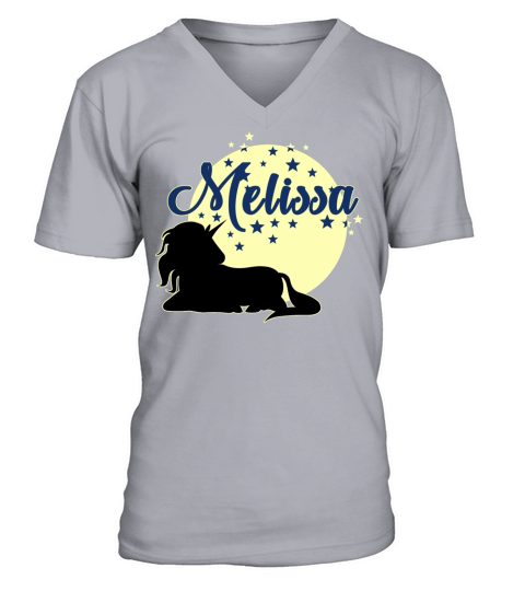 Melissa cute first name unicorn V-Neck T-shirt