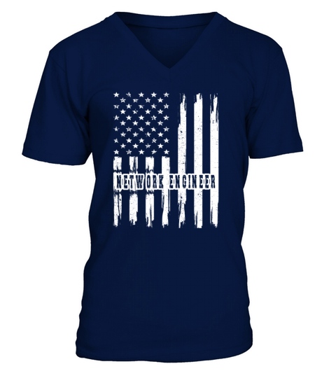 Network Engineering Gifts Network Engineer US Flag V-Neck T-shirt