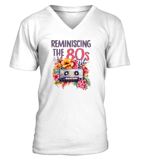 Reminiscing The 80s Retro Cassette V-Neck T-shirt