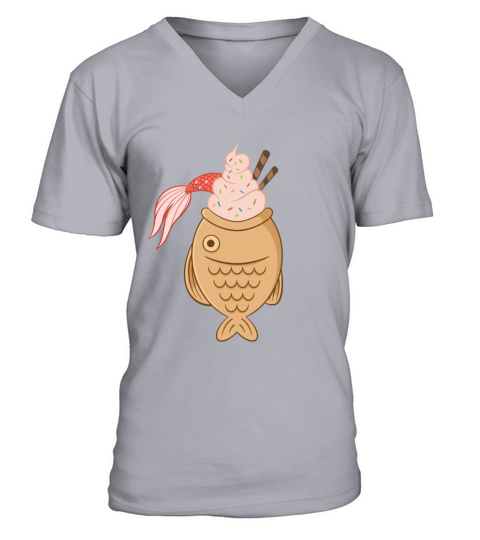 Taiyaki fish Koi fish Japanese waffle ice cream V-Neck T-shirt