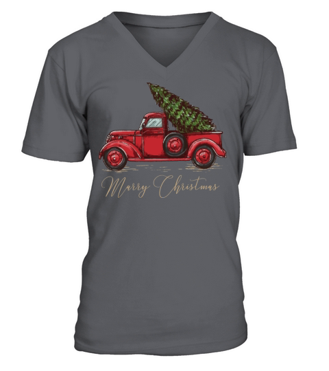 Vintage Wagon Christmas V-Neck T-shirt