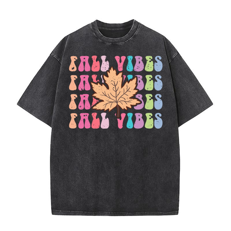 1. FALL VIBES Washed T-Shirt