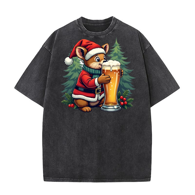 Animal Beer Christmas Sublimation Bundle 03 Washed T-Shirt