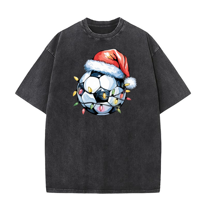 Festive Soccer Ball 02 Washed T-Shirt