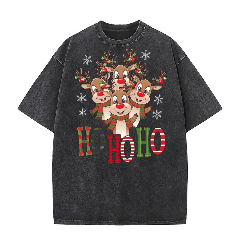 Ho ho ho christmas 9 Washed T-Shirt