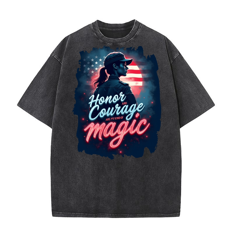 Honor and courage are my kind of magic Washed T-Shirt