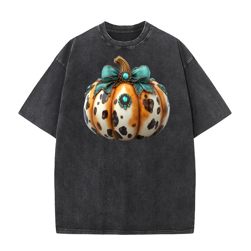 Howdy Fall Western Pumpkin 1 Washed T-Shirt