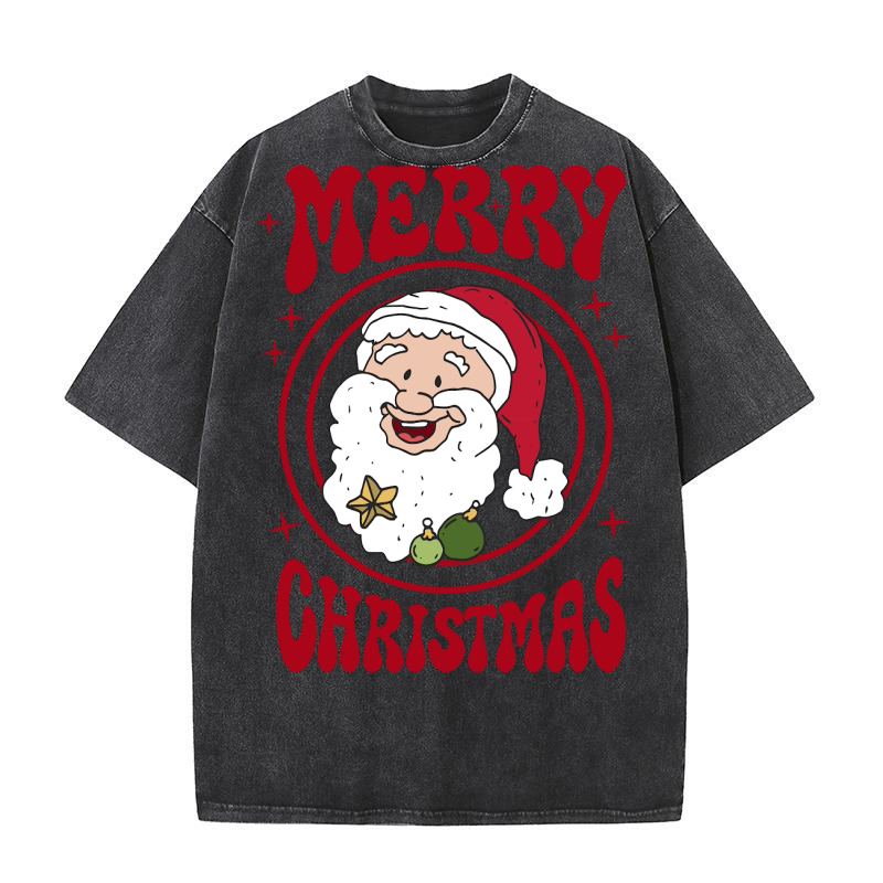 Merry Christmas Santa 2 Washed T-Shirt