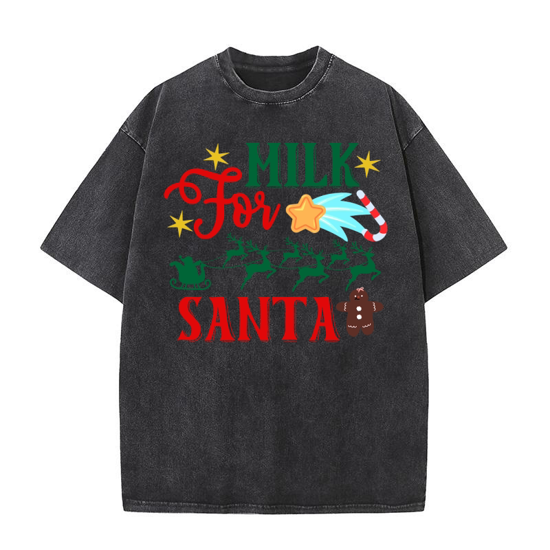 Milk For Santa Washed T-Shirt