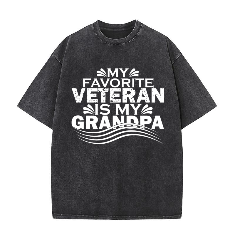 My Favorite Veteran Is My Grandpa Washed T-Shirt