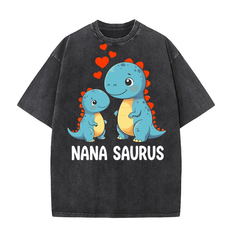 Nana Saurus Dinosaur 02 Washed T-Shirt