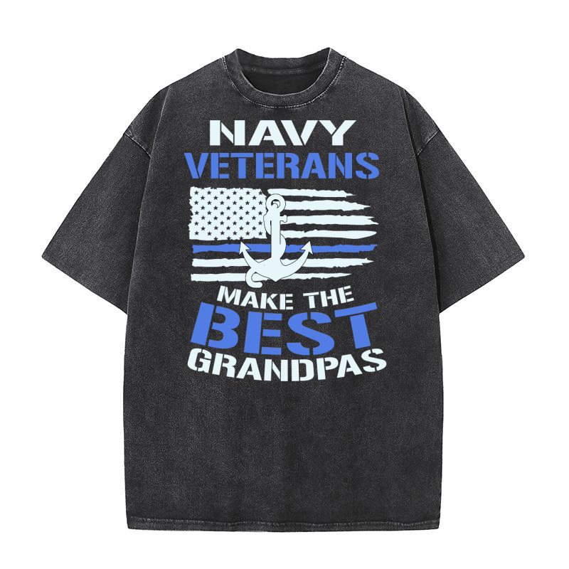 Navy veterans make the best Grandpas Washed T-Shirt