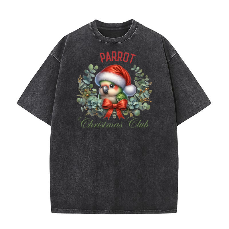 Parrot Christmas Club Washed T-Shirt