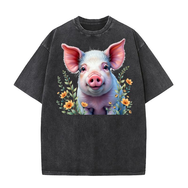 Pig Fur Pink 05 Washed T-Shirt