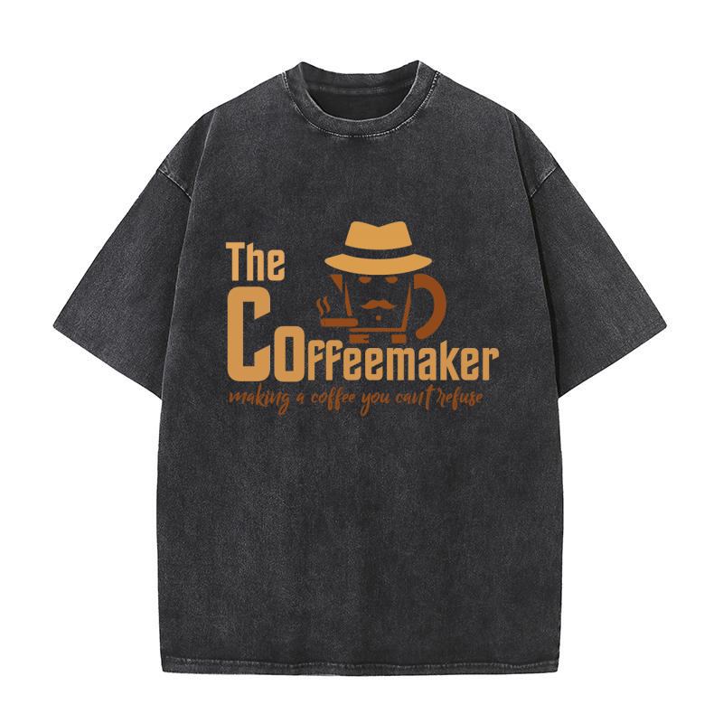 The Coffeemaker Making a Coffee You Cant Refuse Washed T-Shirt