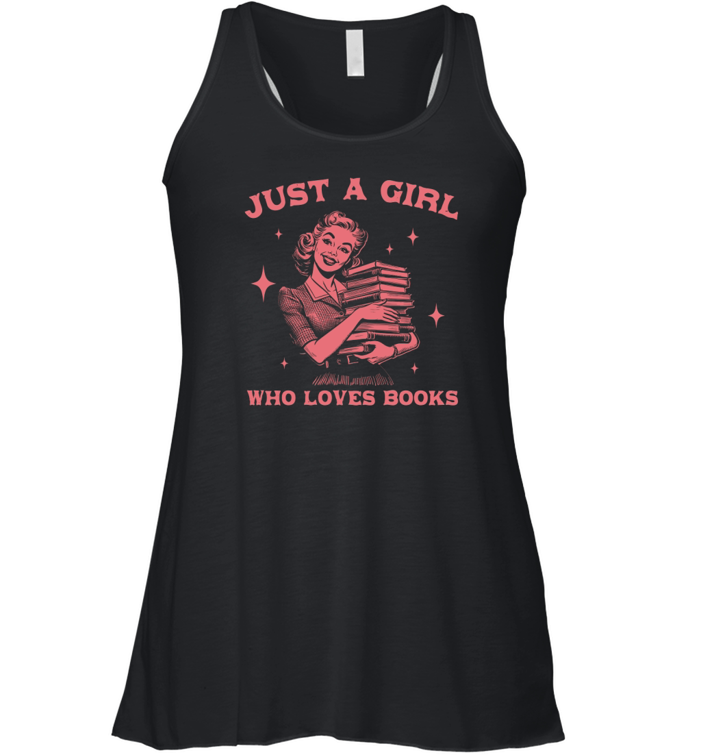 Just A Girl Who Loves Books D Red Women's Flowy Tank Top
