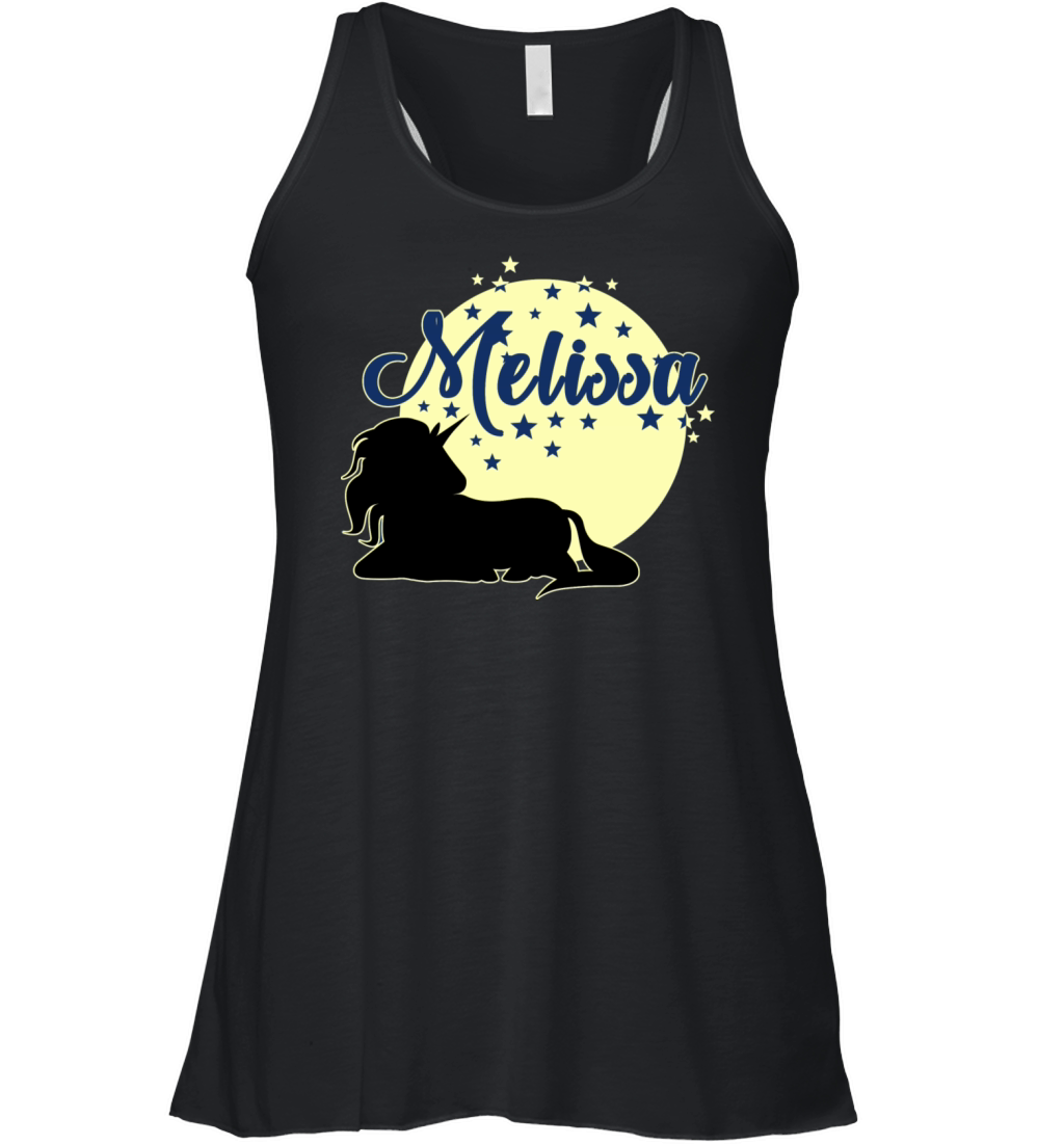 Melissa cute first name unicorn Women's Flowy Tank Top
