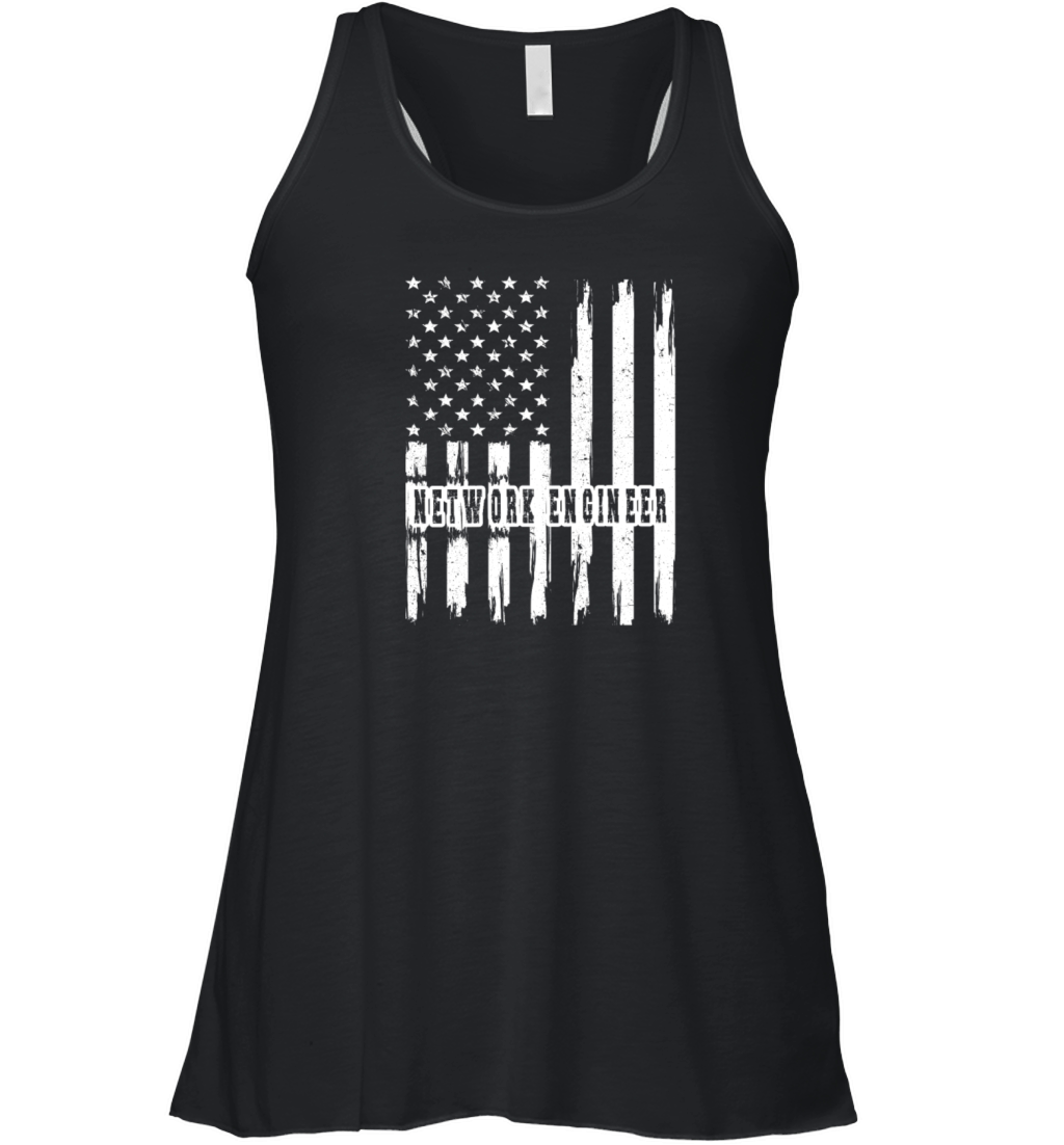 Network Engineering Gifts Network Engineer US Flag Women's Flowy Tank Top