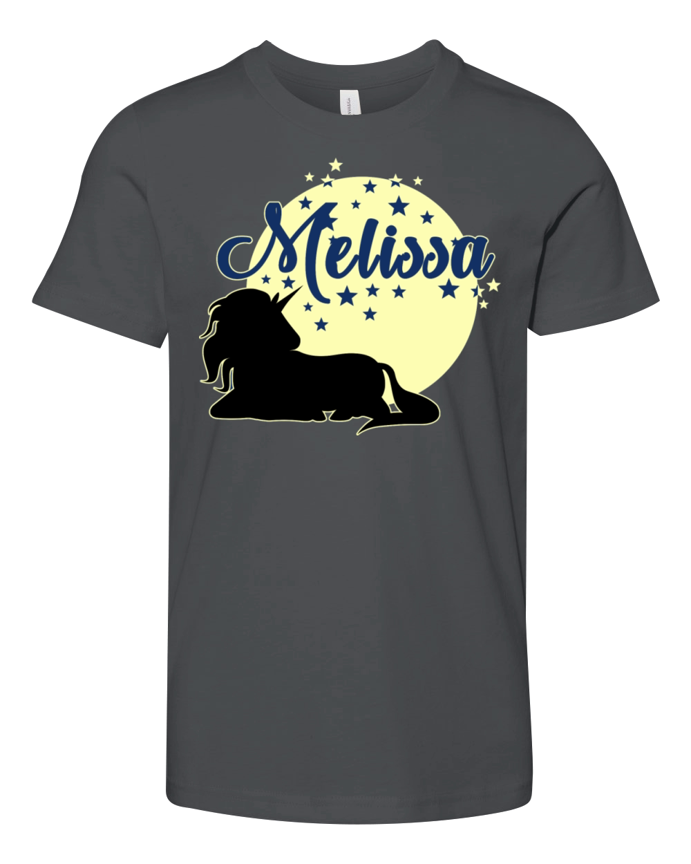 Melissa cute first name unicorn Youth Unisex Jersey Tee