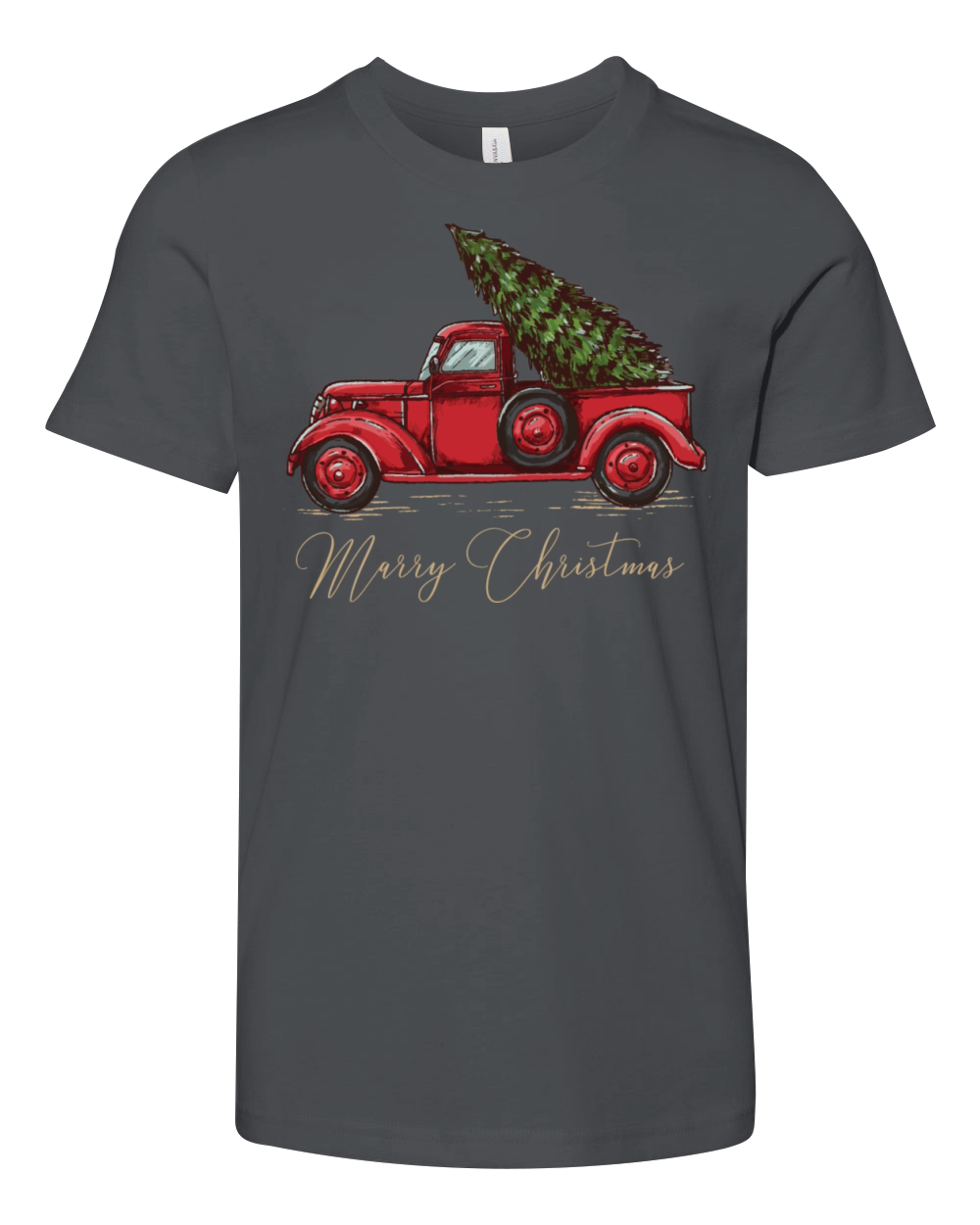 Vintage Wagon Christmas Youth Unisex Jersey Tee