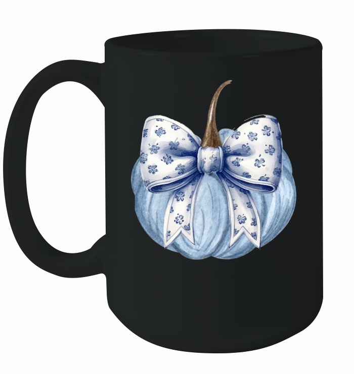 Preppy Blue Pumpkin Ceramic Mug