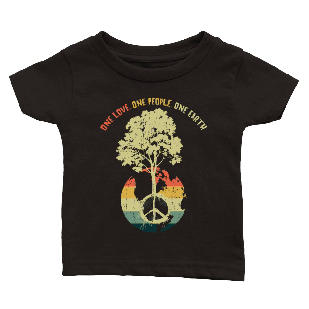 Retro Vintage People Planet Save World Earth Day Classic Baby Crewneck T-shirt