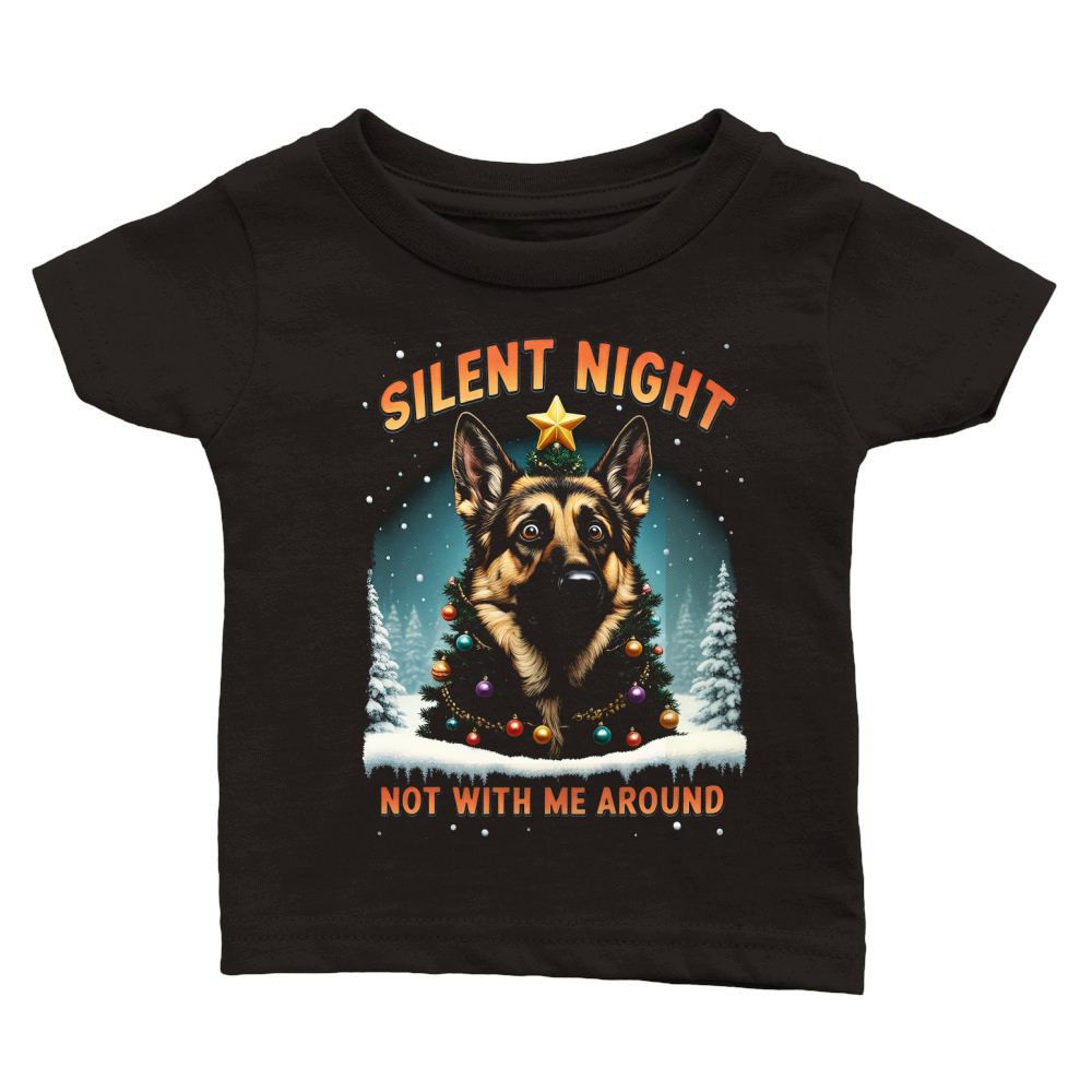 Silent Night Not with Me Around Classic Baby Crewneck T-shirt
