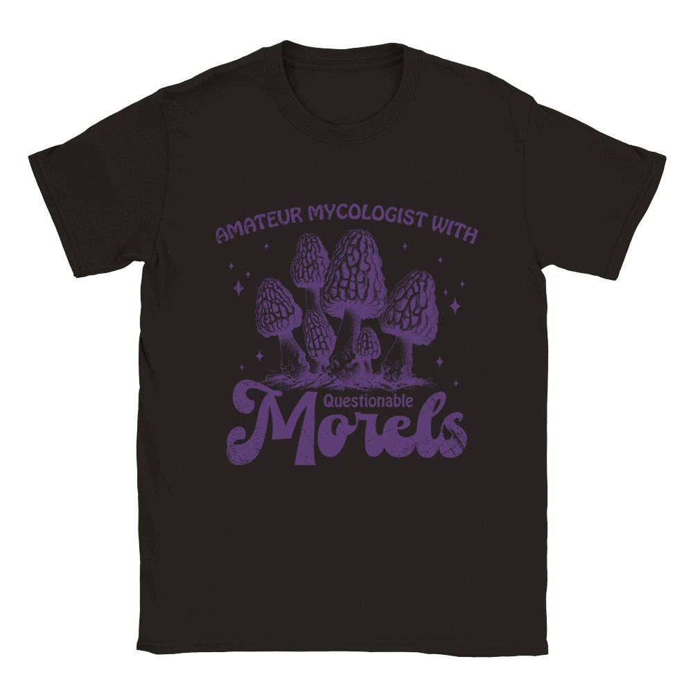 Amateur Mycologist with Morels L Violet GR Classic Kids Crewneck T-shirt