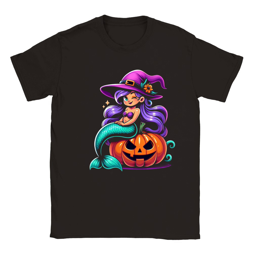 Halloween Mermaid Sublimation Classic Kids Crewneck T-shirt