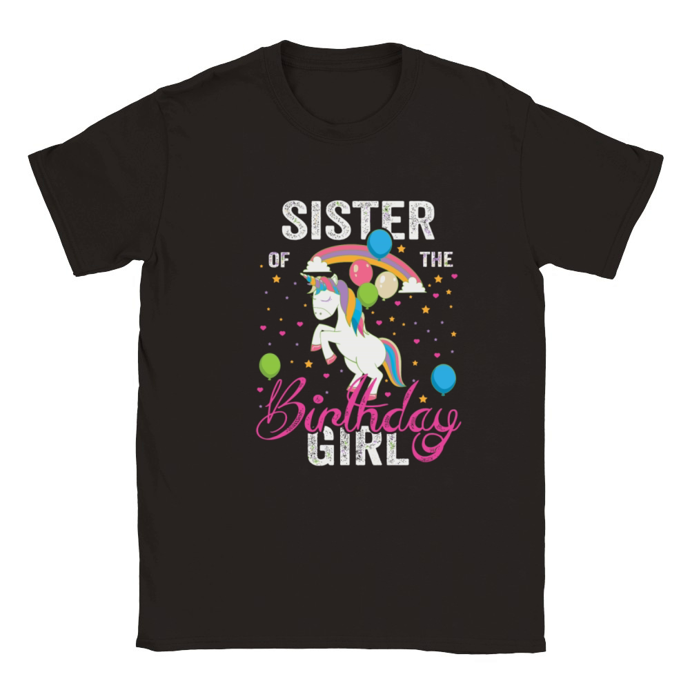 Sister Of The Birthday Girl Awesome Unicorn Gift F Classic Kids Crewneck T-shirt