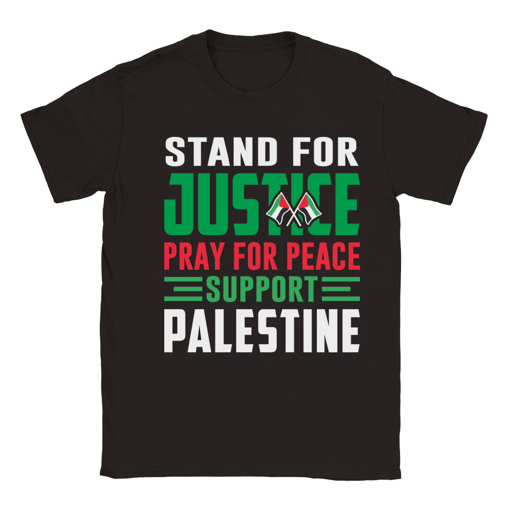 Stand For Justice Pray For Peace Support Palestine 02 Classic Kids Crewneck T-shirt