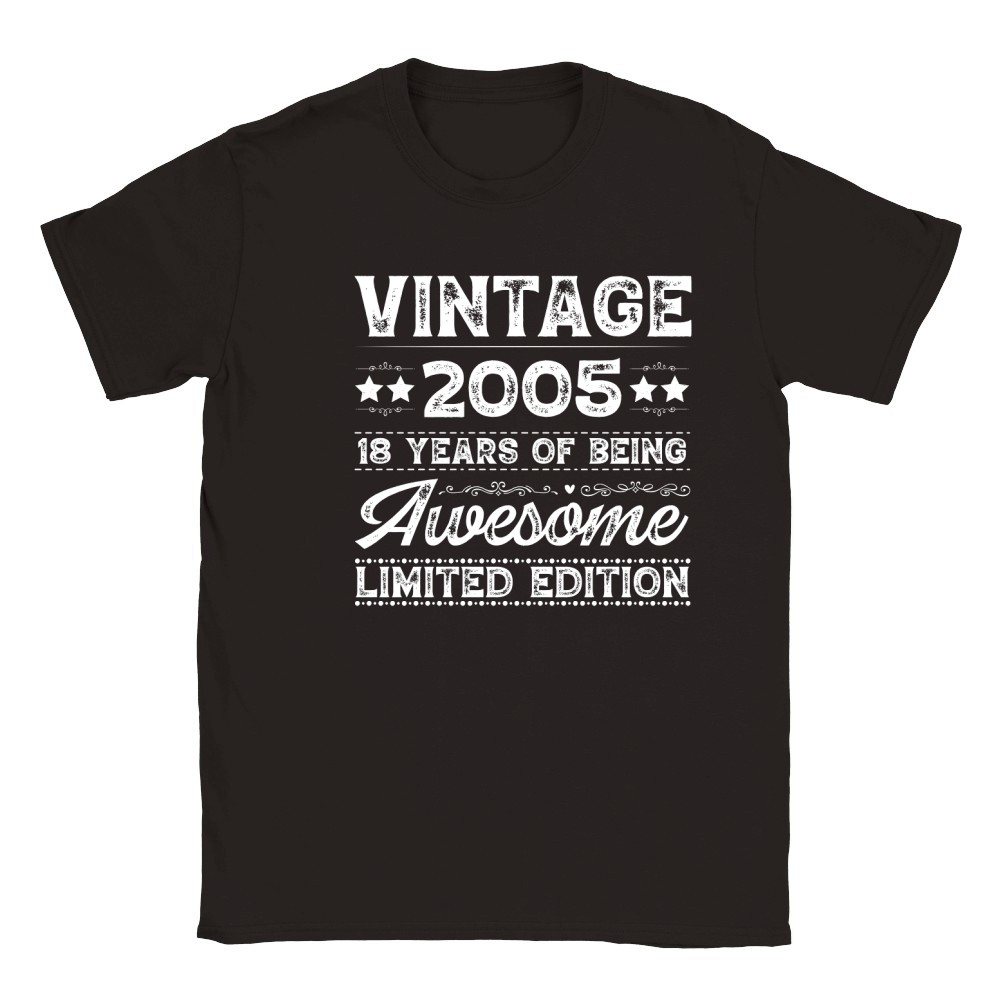 Vintage 2005 Being Awesome Limited Edition Birthday (2) Classic Kids Crewneck T-shirt