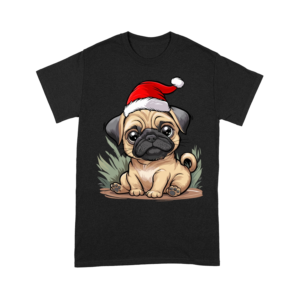 adorable pug dog wearing santa hat Comfort T-shirt