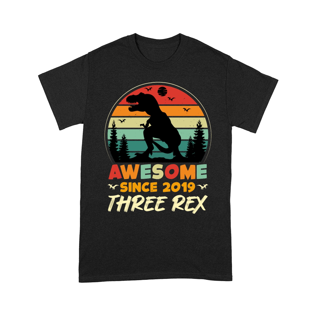 Awesome Since 2019 Three Rex T Shirt Design (1) Comfort T-shirt