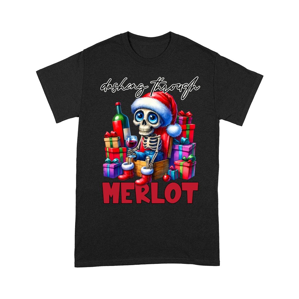 dashing through  merlot Christmas Comfort T-shirt
