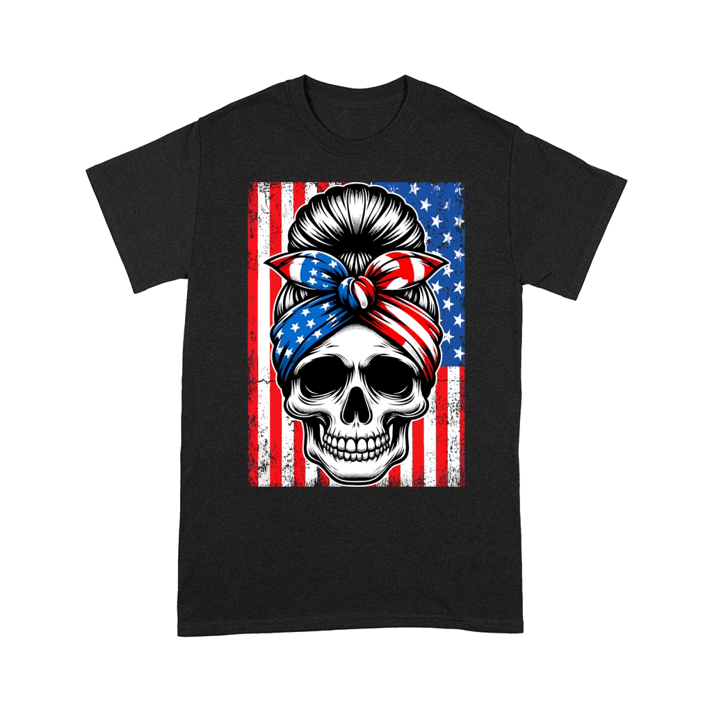 USA Flag Vintage Skeleton 4th of july 4 Comfort T-shirt