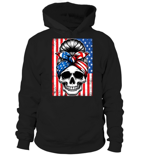 USA Flag Vintage Skeleton 4th of july 4 Hoodie Unisex