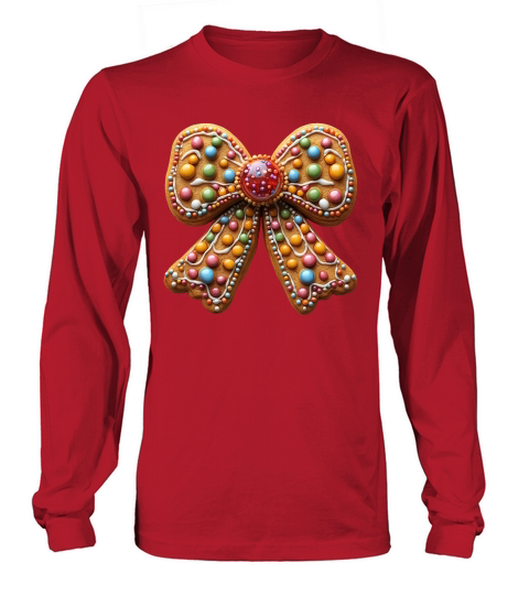 Christmas Gingerbread Coquette Bow 3 Long sleeved Unisex