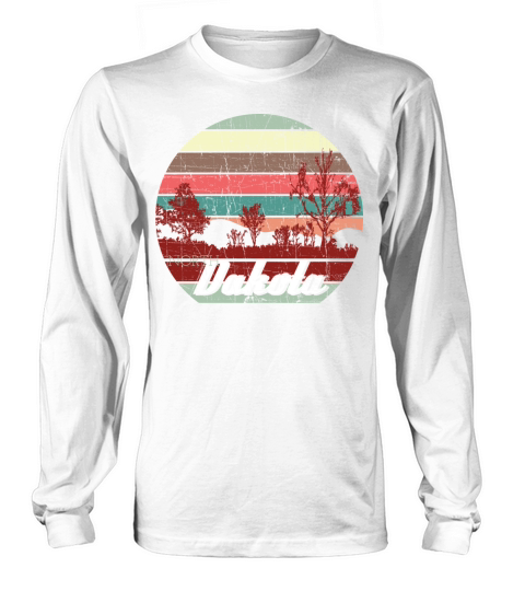 Retro Color Distressed Design North Dakota Travel Long sleeved Unisex