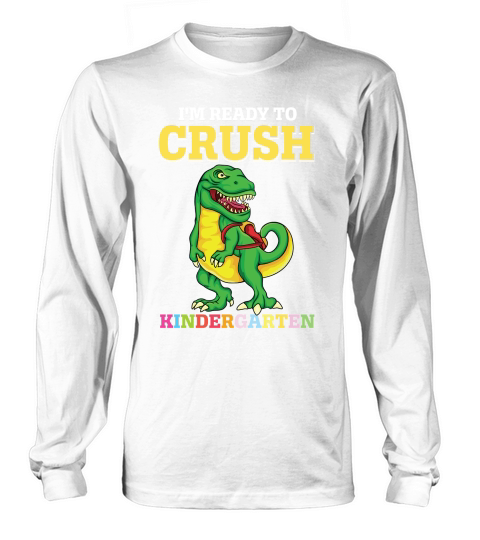 T rex Dinosaur Back to School kindergarten Long sleeved Unisex