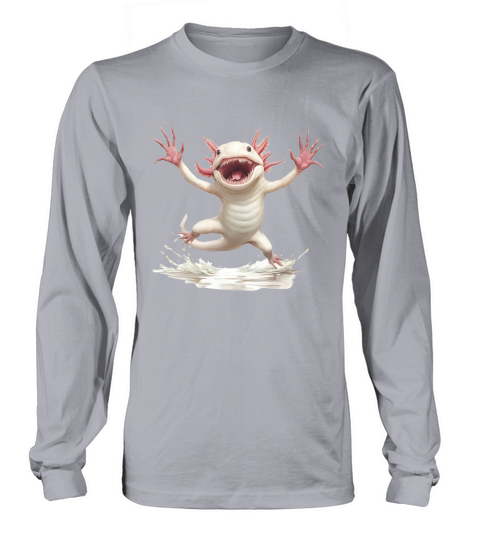 Three Axolotl Moon Weird Cursed 02 Long sleeved Unisex