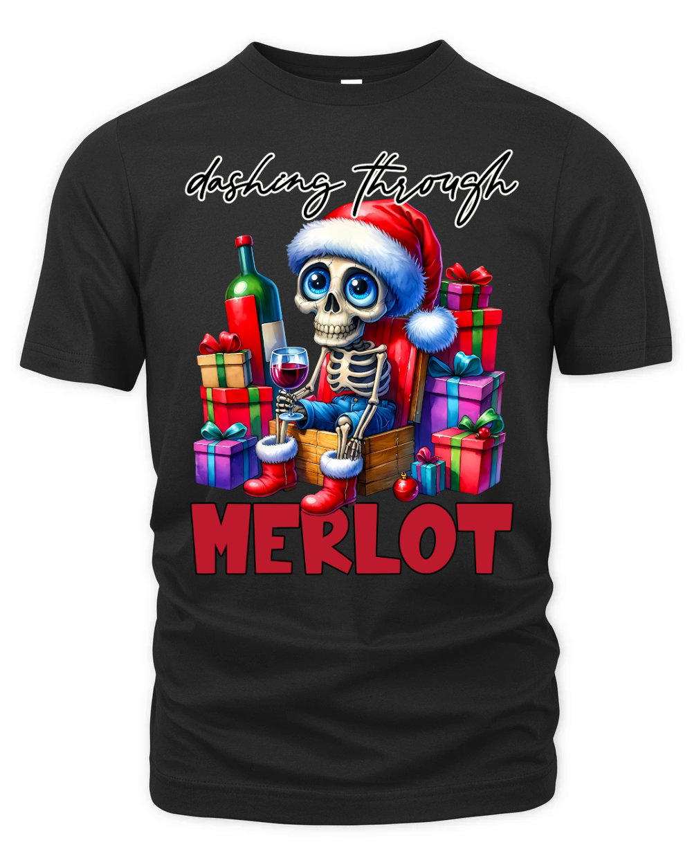 dashing through  merlot Christmas Organic Unisex T-shirt