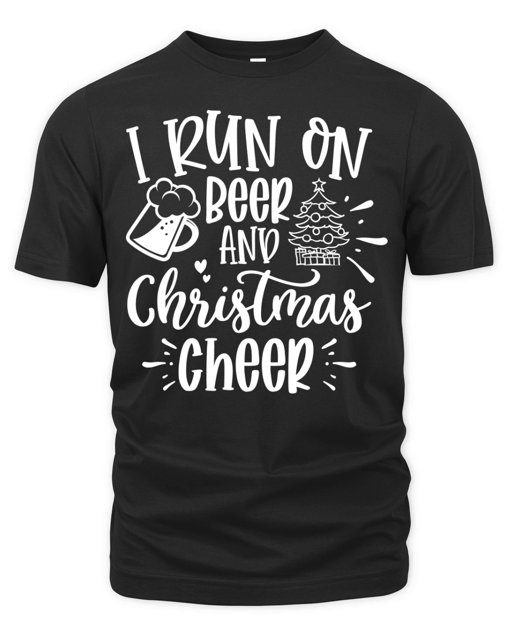 I run on beer and Christmas cheer Organic Unisex T-shirt