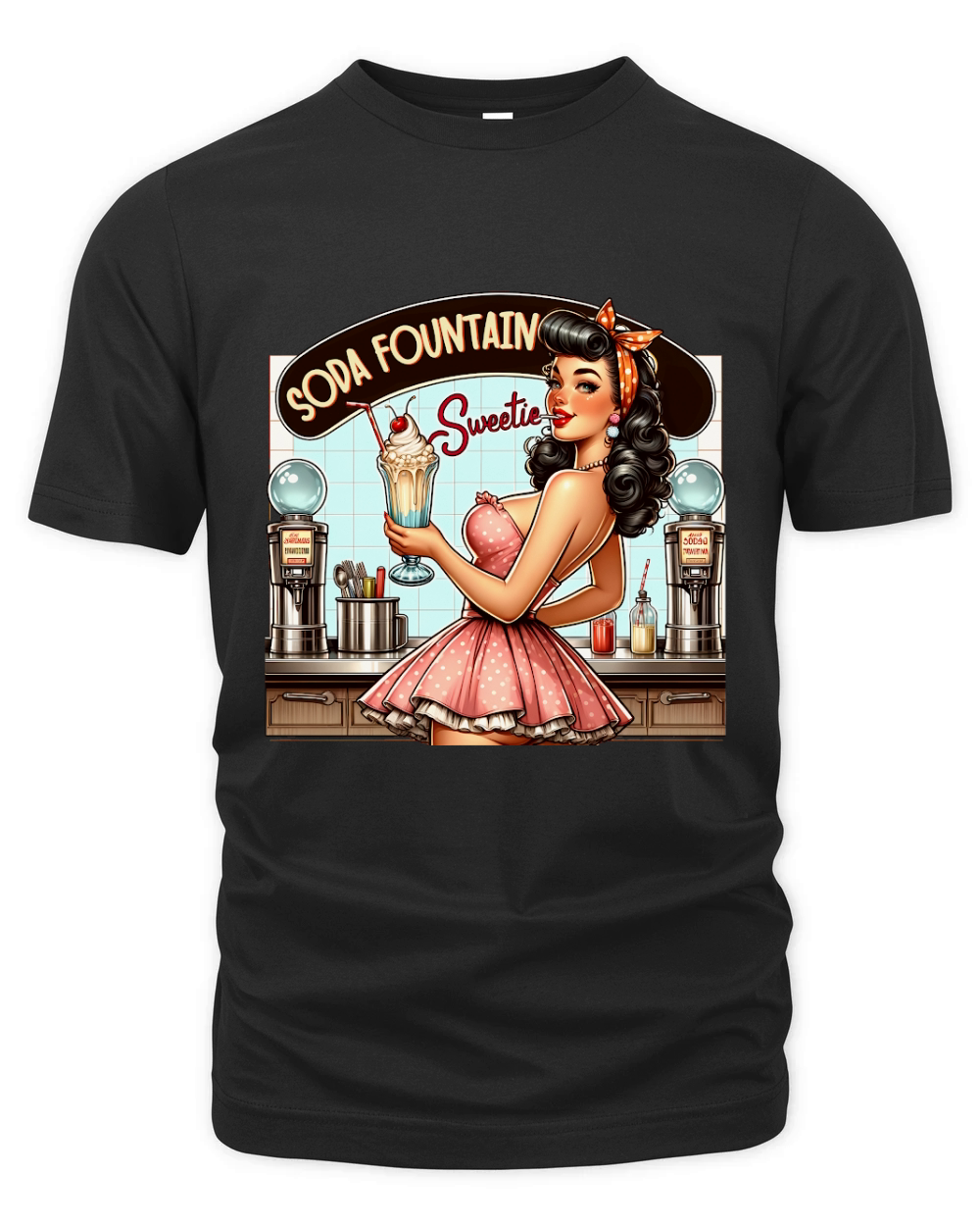 Retro Vintage soda fountain Organic Unisex T-shirt