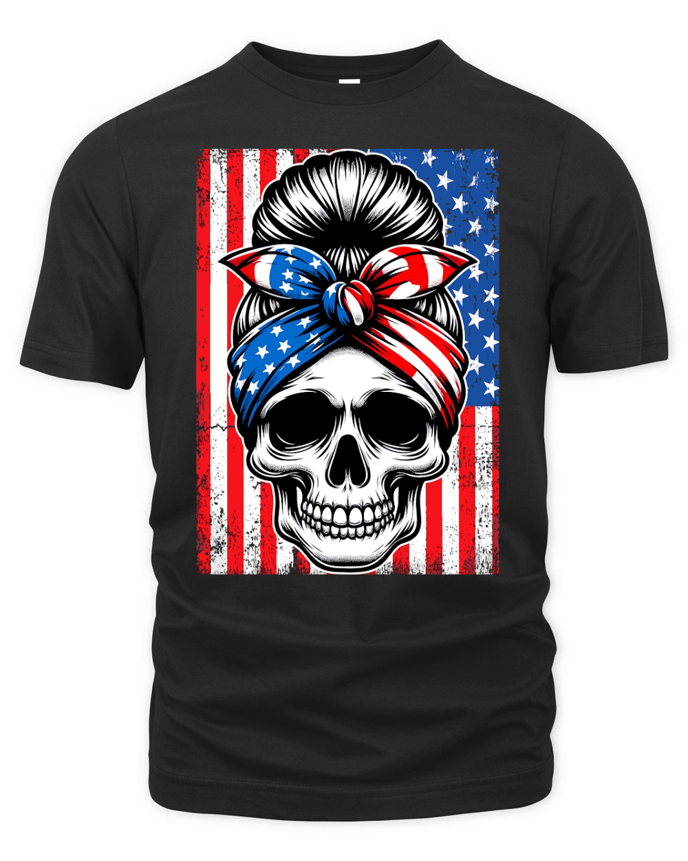 USA Flag Vintage Skeleton 4th of july 4 Organic Unisex T-shirt