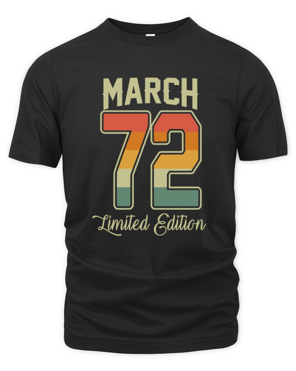 Vintage 50th Birthday March 1972 Sports Gift Organic Unisex T-shirt